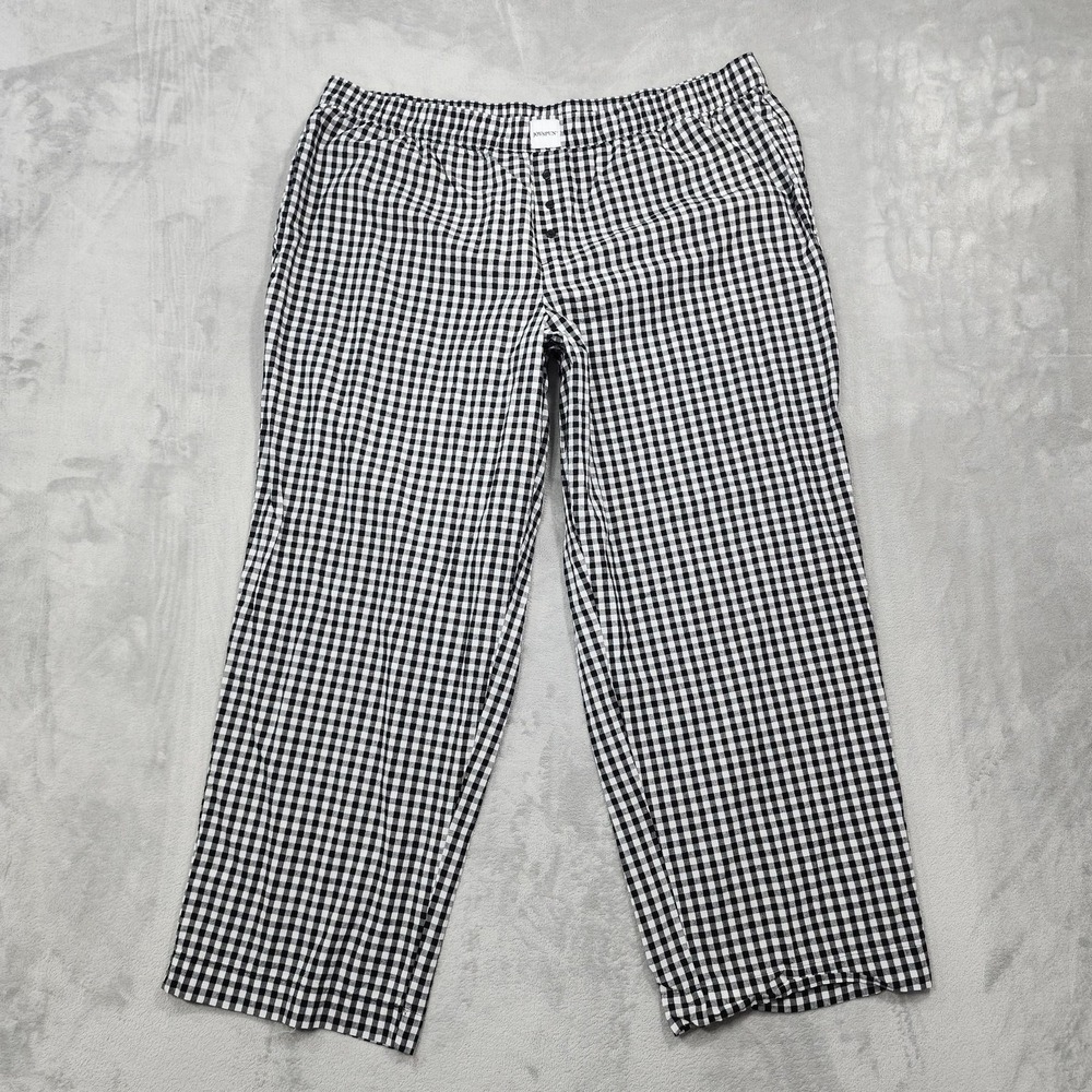 Joyspun Pants Womens 2X Black Gingham Check Cotton Capri Lounge Sleep Pajama